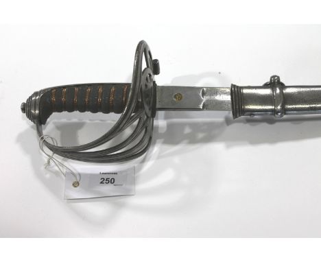 A Vict Rifle Officers Sword & Scabbard A VICTORIAN OFFICERS SWORD & SCABBARD. In the 1827 pattern style with steel hilt and g