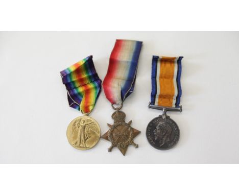 A NORFOLK REGIMENT TRIO. A 1914/15 Star, British War & Victory Medals named to 9044 Pte/Cpl F Craske Norf R. Frederick Craske