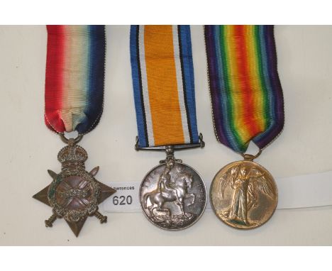 AN R F ARTILLERY GT WAR 'BALKANS' TRIO. A 1914/15 Star, British War & Victory Medals named to 3604 Gnr R T Bourne RFA. Richar