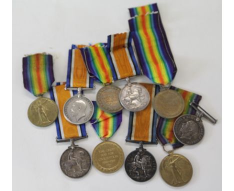 FIVE GT WAR PAIRS, DLI-RGA-MIDDLESEX R x 2- WORC R. British War & Victory Medal pairs named to 1.57883 Pte F D Priest Worc Re