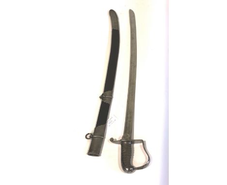 A TRANSITIONAL SABRE. A Sabre C1820 of a pipe-back blade of 30", a variant on a 1796 sabre. Reduced clipped point with stirru