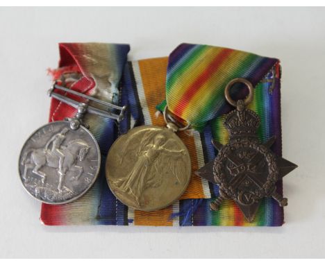 AN OFFICERS 1914 STAR TRIO 1/6th BATTN WELSH REGIMENT. A 1914 Star named to 2/Lt L P Evans, Welsh R. British War & Victory Me