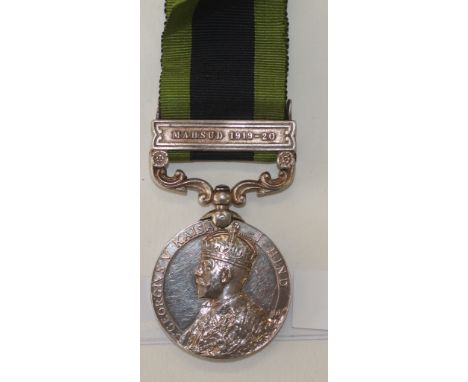 A RENAMED IGS 1908 TO THE W YORKS REGT etc. An India General Service Medal with bar Mashud 1919-20, renamed to 41537 F Gadsby