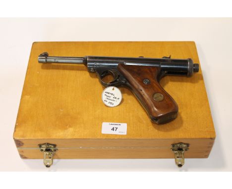 A HAENEL MODEL 28R REPEATING AIR PISTOL. In .177 calibre by C G Haenel of Suhl. Serial number 1750 of some 3000 being produce
