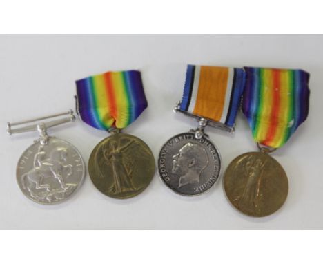 TWO GT WAR PAIRS. British War & Victory Medals named to 1. 69185 Pte W Gillham L'Pool R. 2. 1373 Pte C R Rathbone North'n R. 