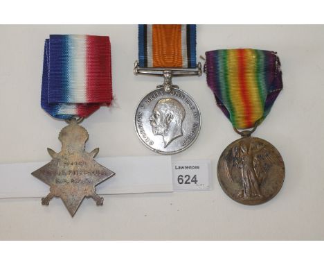 A KINGS ROYAL RIFLE CORPS GT WAR TRIO. A 1914/15 Star, British War & Victory Medals named to R-4942 Pte J E Fitzgerald K R Ri