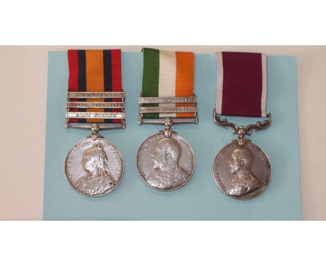 A BEDFORDSHIRE REGT BOER WAR PAIR & L S G C MEDAL. A three bar Queens South African Medal with bars Cape Colony-Orange Free S