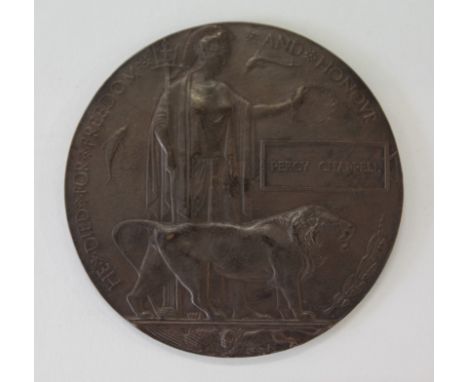 A MEMORIAL PLAQUE NAMED TO PERCY CHAPPELL. Of which there are four possible recipients. 1. 20079 Pte 15th Battn R Scots KIA 1