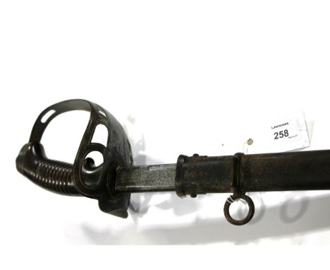 AN PRUSSIAN CAVALRY SWORD & SCABBARD. A Prussian troopers Cavalry Sword & Scabbard, complete with its steel scabbard. The ste