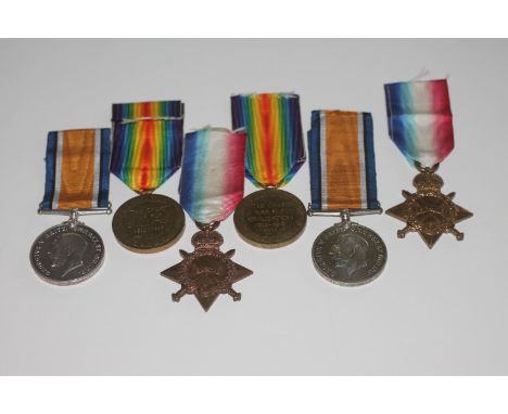 TWO GT WAR TRIOS DEVON REGT & ASC  A 1914/15 Star and British War & Victory Medals named to 1. 13433 Pte E Brown Devon R. 2. 