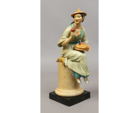 A Royal Worcester figure 'la fleur' modelled by A. Azori and decorated in cellulose glazes.