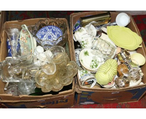 Two boxes of miscellaneous to include Carlton ware, Royal Albert, Noritake, glasswares etc.
