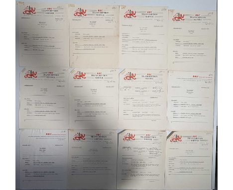 19 BBC transcription disc cue sheets from the 'Pop Profile' series. To inc: 445 (George Harrison), 485 (Paul McCartney), 484 