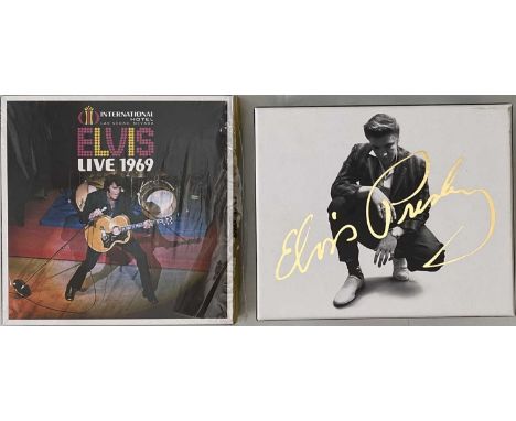 ELVIS - CD BOX SETS. A collection of 2 box sets. Titles are The Album Collection (88875114562, Ex+) and Elvis Live 1969 (9075