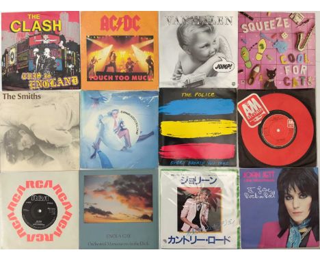 POP / ROCK / NEW WAVE / 80s - 7" COLLECTION. A smashing collection of 110 x 7". Artists include The Clash, AC/DC, Van Halen, 