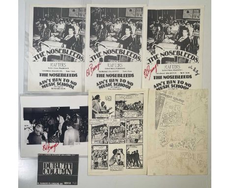 Good selection of original memorabilia relating to Vini Reilly bands inc Durutti Column and The Nosebleeds. To inc: three han