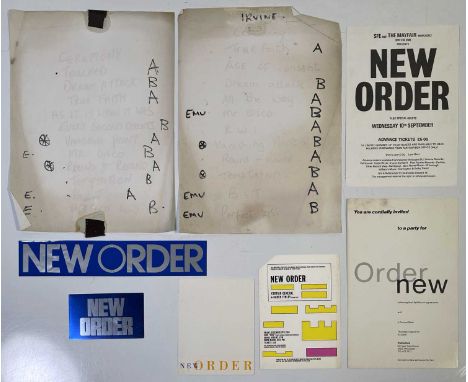 A pair of original stage used setlists from New Order's 1989 'Technique' tour. One with 'Irvine' handwritten to top. Each app