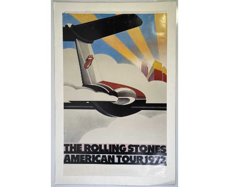 An original 1972 poster for the Rolling Stones American tour. Design by John Pache. 24 x 38". Affixed to card.