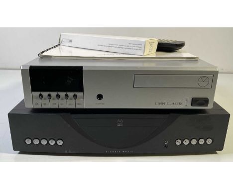 Linn 'Classik' &amp; Linn 'Classik Music' amplifier/CD players with remotes and manual. Powers on and spins.