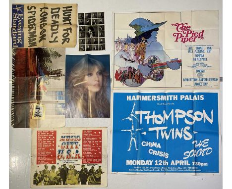 Seven posters to inc Ernie Graham Stiff Records promo (folded), London Evening Standard original billboard 'HUNT FOR DEADLY S