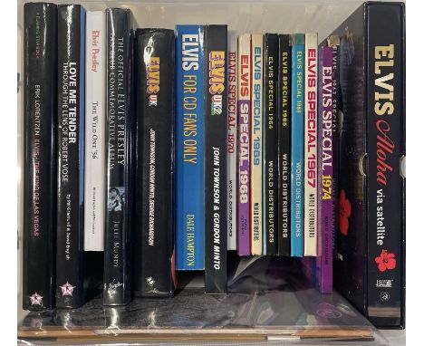 18 mostly hardcover books/annuals on Elvis Presley to inc Pal Granlund, Erik Lorentzen, Gillian G Garr memorabilia boxset.