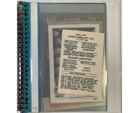 11 original handbills - most c late 1960s to include several orginal Bill Graham handbills / postcards.
