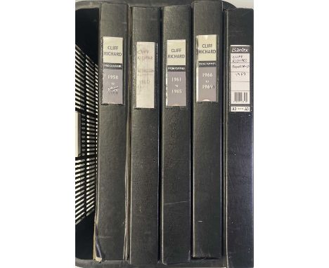 Five A3 folders containing a superb archive of approx 105 concert, event and tour programmes, many with ticket stubs, for Cli