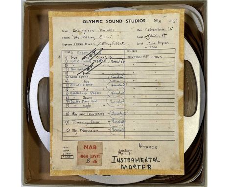 A boxed reel of audio tape, box with US 'Soundcraft' label, reel 10.5" diameter, loose 'Olympics Sound Studios' label in box 