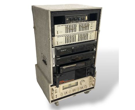 A custom built portable rack with several pieces of audio equipment - to include.1 x PPX 900 Amplifier1 x Rotel RA - 1412 Int