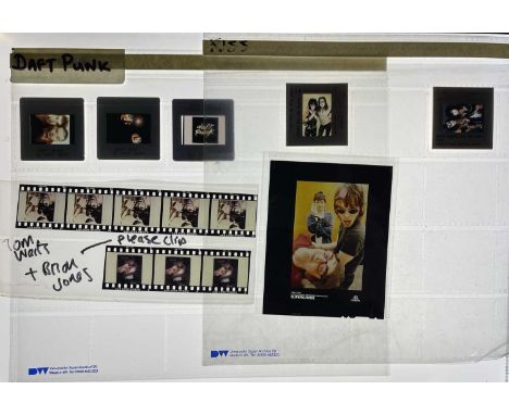 Likely 500+ variously sized (most in 2x2" slide holders) photo transparencies with images of c 1980s/90s artists. Most with p