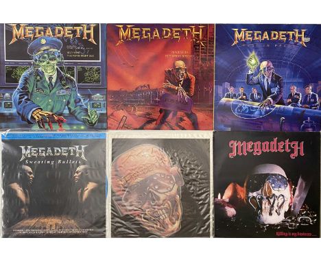 MEGADETH - LP/12" COLLECTION. Ace collectors' pack of 7 x LPs/12"/shaped 7" from Megadeth. Titles are Rust In Peace (stock UK
