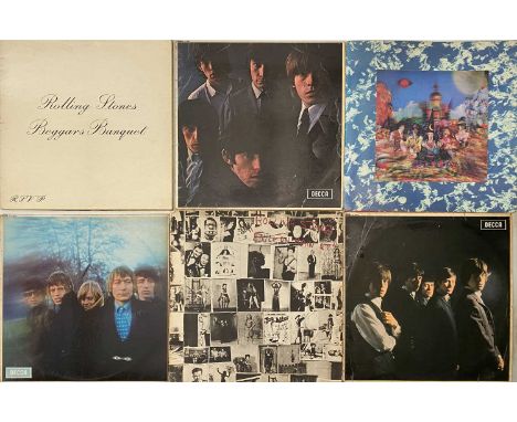 THE ROLLING STONES - LP PACK. A pack of 10 LPs by The Rolling Stones, including some original pressings. Titles include Their