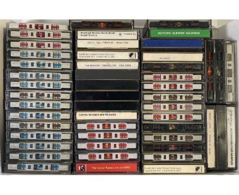 A collection of approximately 51 assorted promotional and label sampler cassette tapes. Labels to include Capitol, Bronze, Is