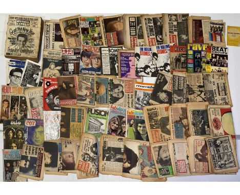 Approx 80 various mostly c 1960s/70s music magazines and newpapers to include: NME (seemingly a bound collection of most / al