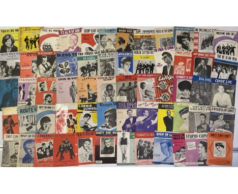 A superb collection of approx 150+ pieces of sheet music (some 'Record Song Book' magazines). Wide ranging from c50s RnR to 1
