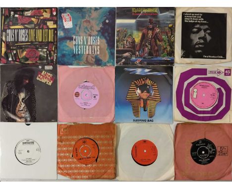 ROCK / POP - 7" COLLECTION. A rockin collection of over 300 x 7". Artists include Guns N Roses, Iron Maiden, Jimi Hendrix, Al