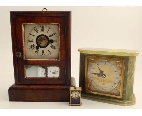 A Seth Thomas Thomaston Connecticut mantel clock, of rectangular form, height 9.5ins, together with an Elliot mantel clock wi