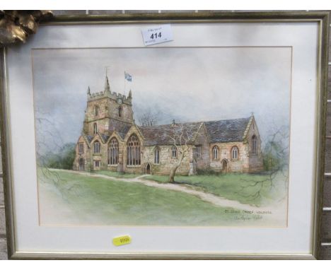 Christopher Hughes, watercolour, St John's Church Worcester