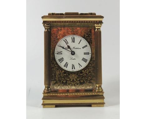 A Charles Frodsham Modern Brass Carriage Clock, 14.5cm to top of handle, running and in retail box (cost over £500)