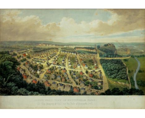T. PICKEN - SOUTH WEST VIEW OF NOTTINGHAM PARK, HAND COLOURED LITHOGRAPH, 19TH CENTURY