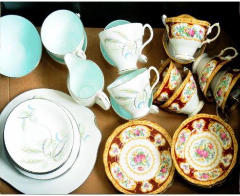 A ROYAL ALBERT FESTIVAL PATTERN TEA SERVICE AND A ROYAL ALBERT LADY HAMILTON PATTERN TEA SERVICE