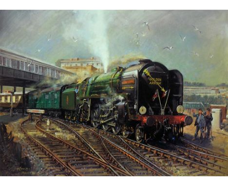 TERENCE CUNEO - THE GOLDEN ARROW; LA FLECHE D'OR, TWO, COLOUR PRINTS BOTH SIGNED BY THE ARTIST IN PENCIL