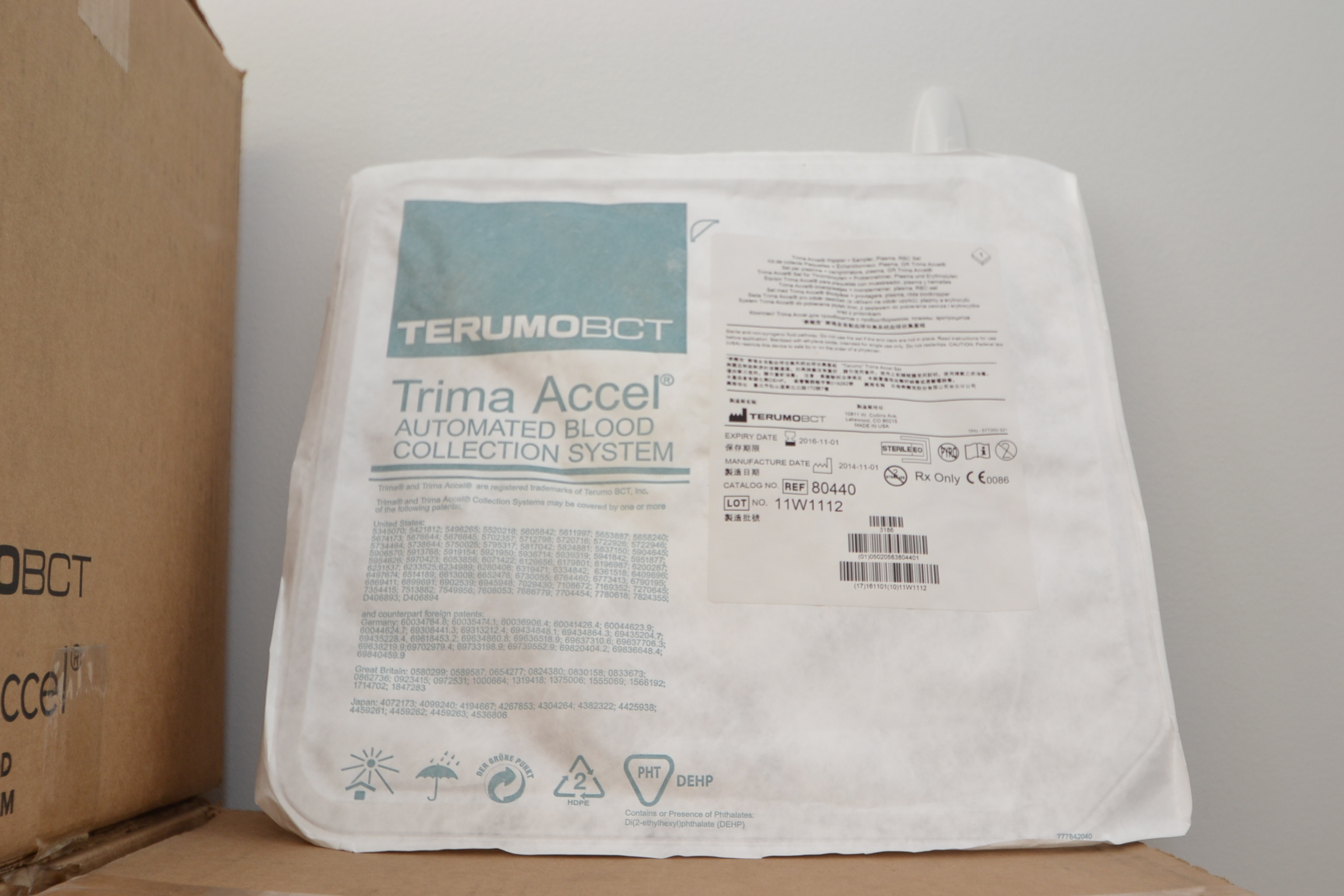 Terumo BCT Trima Accel Auto Blood Collection System Kits (55) 80440 (1) 80500 (6) 77780