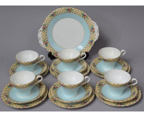 An Aynsley Tea Set to Comprise Six Cups, Six Saucers, Six Side Plates, Cake Plate, Pattern No. H625/1 