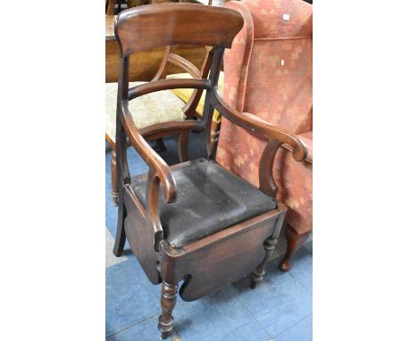 A Late 19th/Early 20th Century Mahogany Framed Commode Armchair 