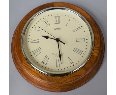 A Modern Acctim Circular Westminster Chime Battery Operated Wall Clock, 30cm Diameter 