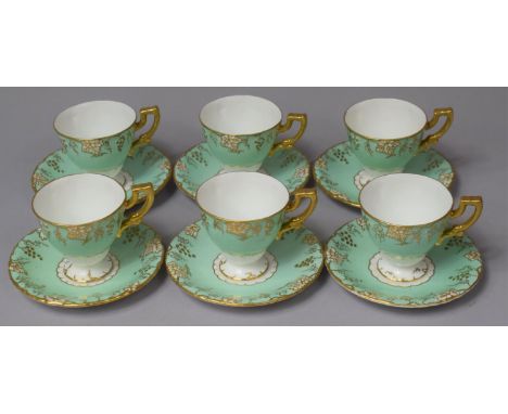 A Royal Crown Derby Vine Pattern Coffee Set to Comprise Six Cups and Saucers 