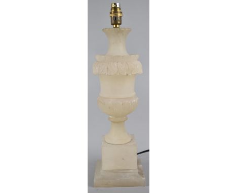 An Alabaster Vase Shaped Table Lamp Base, 48cm high 
