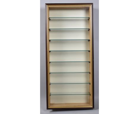 A Large Rectangular Wall Hanging, Eight Shelf Display Cabinet, 96x43cm Overall 