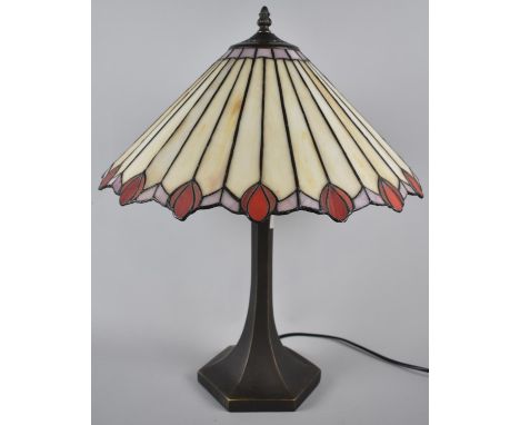 A Reproduction Tiffany Style Table Lamp with Shade, 51cm high 